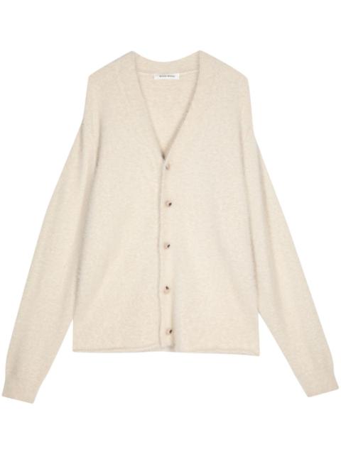 V-neck knit cardigan