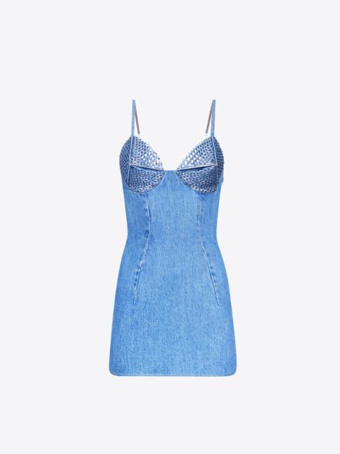 CRYSTAL EMBELLISHED CUP MINI DRESS