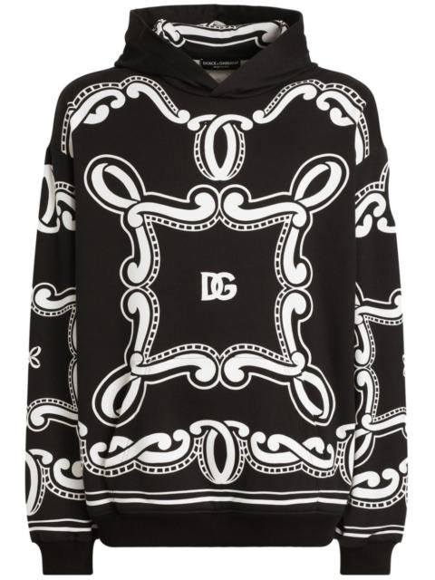 bandana-print hoodie