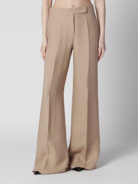 Regular-fit linen natté trousers in sand