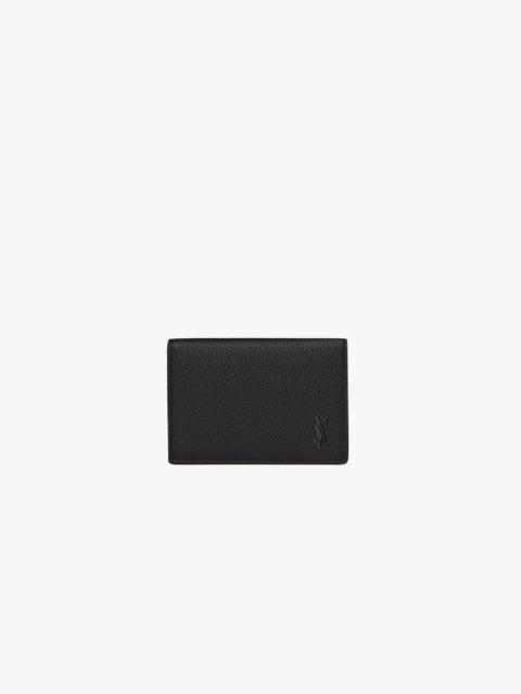CASSANDRE SHADOW SAINT LAURENT BUSINESS CARD CASE IN GRAINED LEATHER