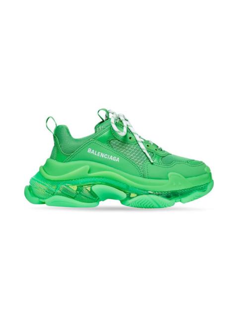 Women's Triple S Sneaker Clear Sole in Fluo Green