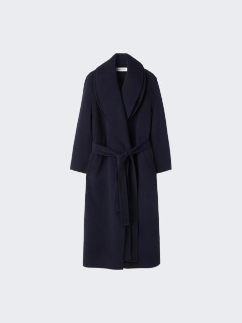 Signature Double Faced Scarf Coat Navy