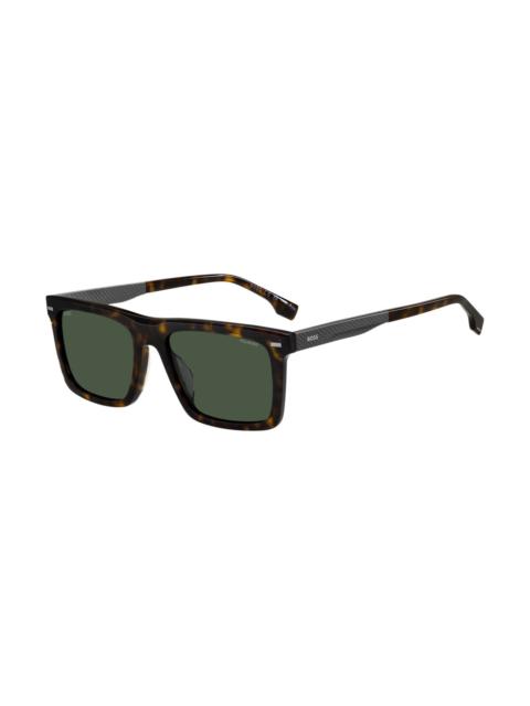 HAVANA-ACETATE SUNGLASSES WITH CARBON-FIBER TEMPLES