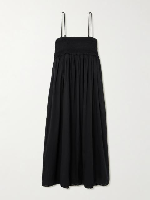 Danielle Lace-trimmed Cotton Midi Dress