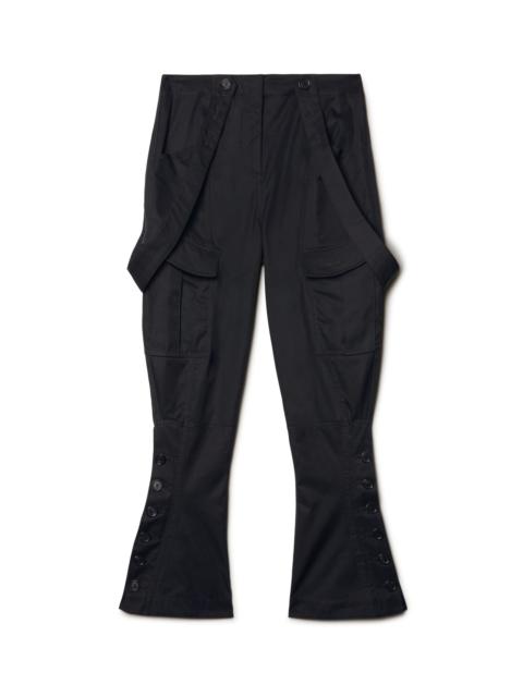Black Cotton Straps Cargo Pants