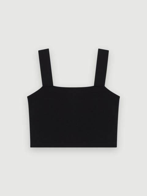 Knitted crop top with straps