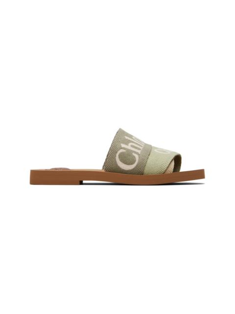 Green Woody Mule Sandals