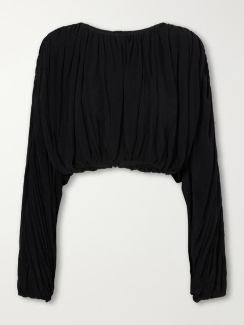 Micka jersey draped blouse Black