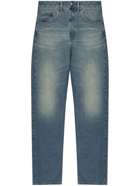 high-rise straight-leg jeans