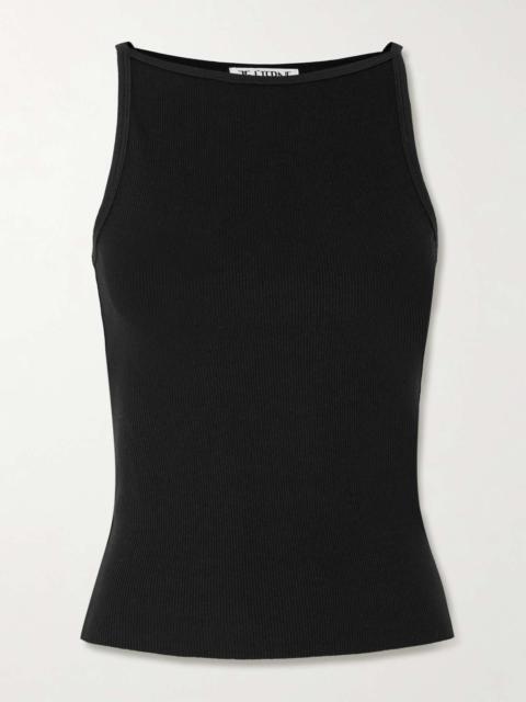 Iris ribbed stretch-cotton and modal-blend jersey tank Black