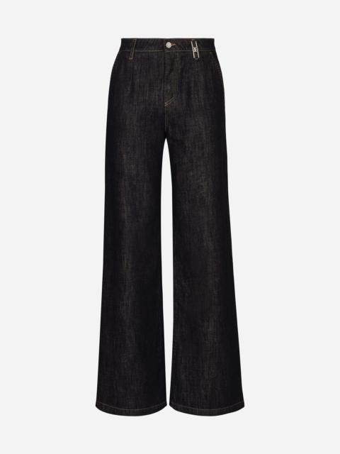 Cotton denim palazzo jeans