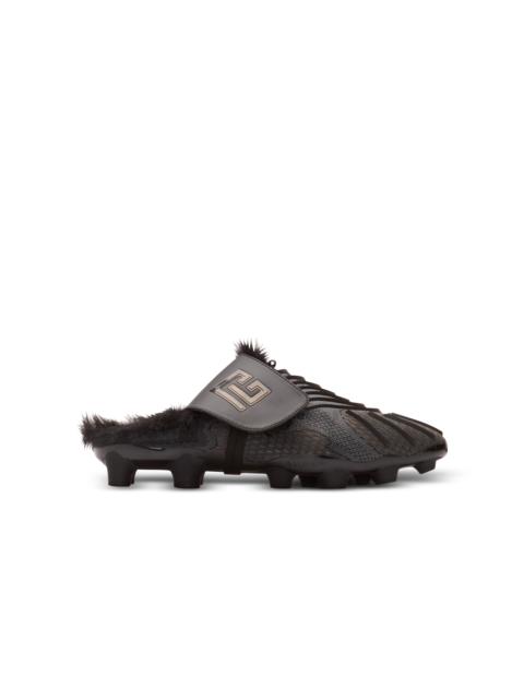 Half Time faux fur-lined mules with technical fabrics