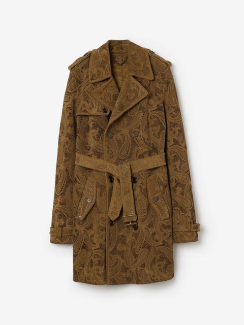 Mid-length Paisley Suede Lawshall Trench Coat