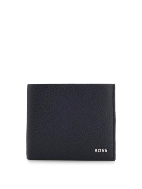 METAL-LOGO WALLET IN GRAINED LEATHER