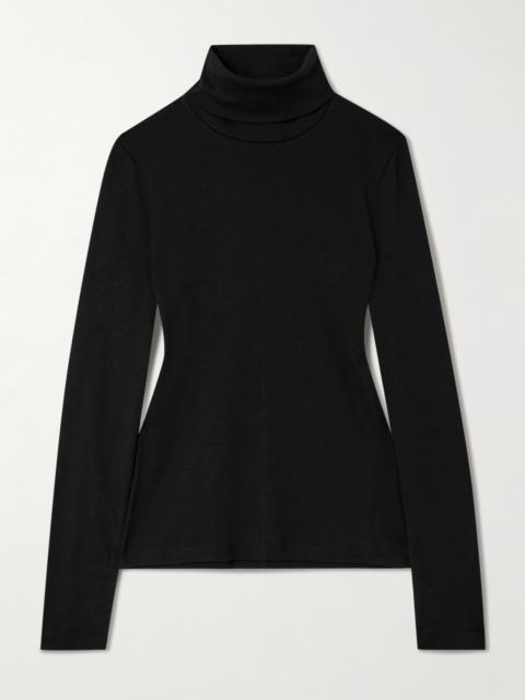Dinah Ribbed Organic Cotton-jersey Turtleneck Top