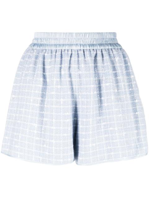 bouclé gathered shorts