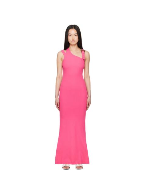 Pink Baroque Buckle Maxi Dress