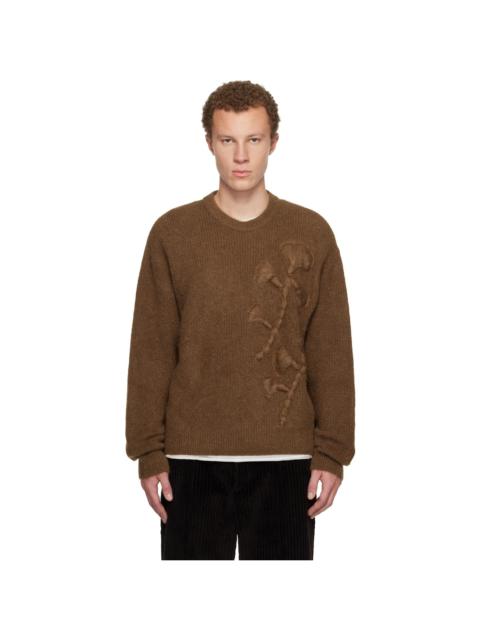 Tan Flower Mohair Sweater