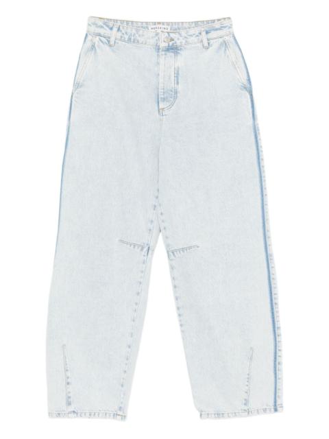 buttoned wide-leg jeans