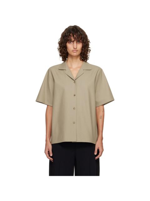 Beige Twill Short Sleeve Shirt