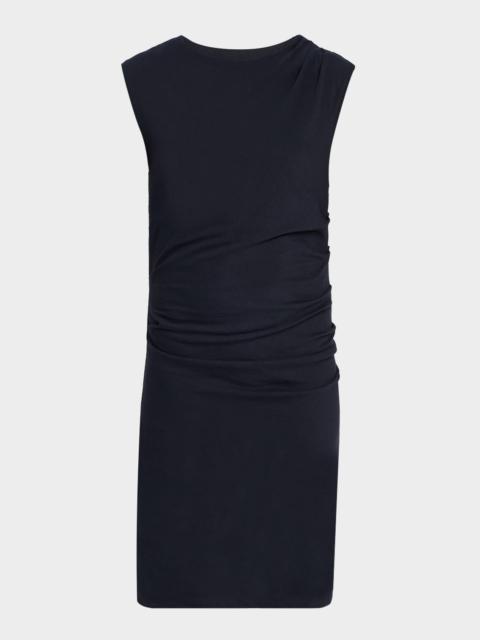 Sleeveless Twist Draped Cotton Dress