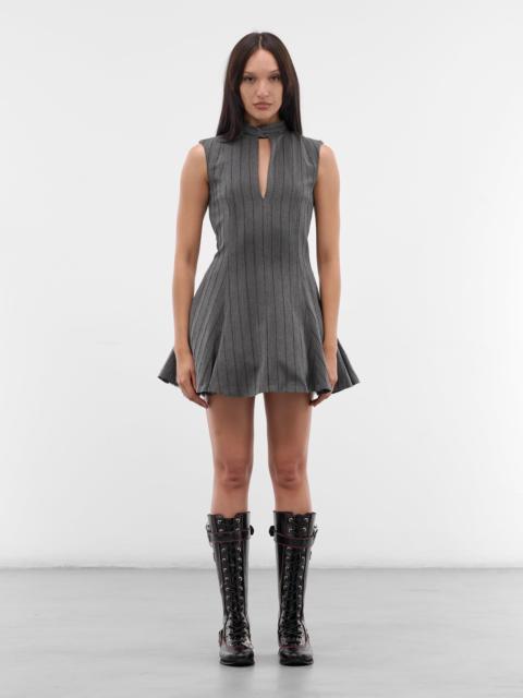 Gray Debbie Pinstripe Mini Dress