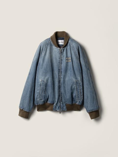 Denim blouson jacket