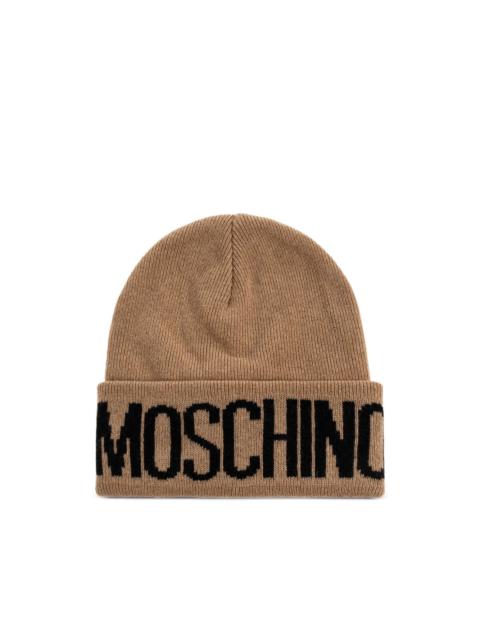 logo-detail wool beanie