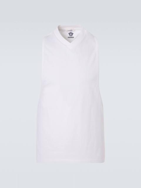 Cotton-blend jersey tank top