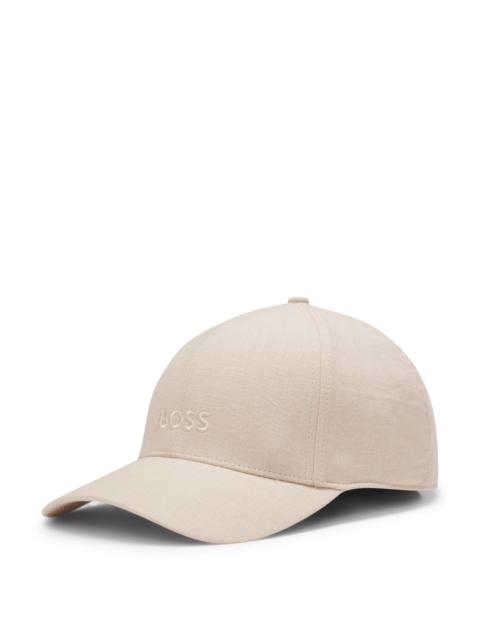 EMBROIDERED-LOGO CAP IN LINEN