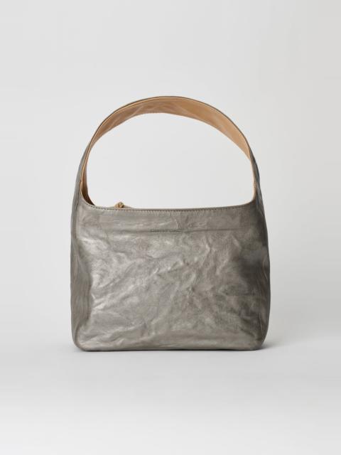 Brick Bag Metallic Oyster Sheepskin
