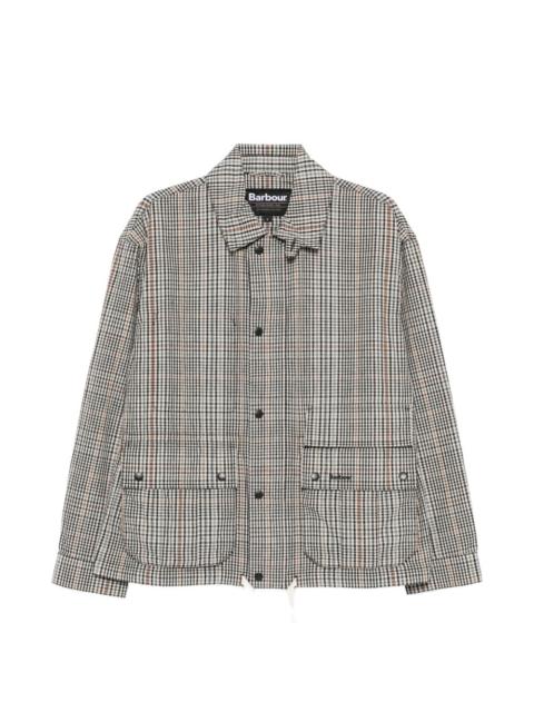 plaid-pattern drawstring-hem coat