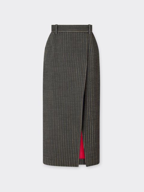 Skirt in pinstripe wool