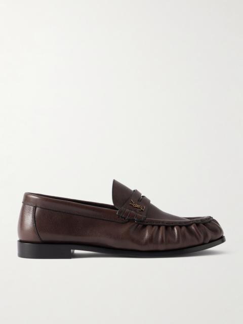 Le Loafer Logo-embellished Textured-leather Loafers