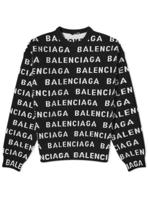 Balenciaga Repeat Logo Crew Knit
