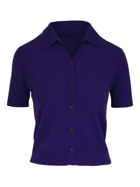 button-down short-sleeve top