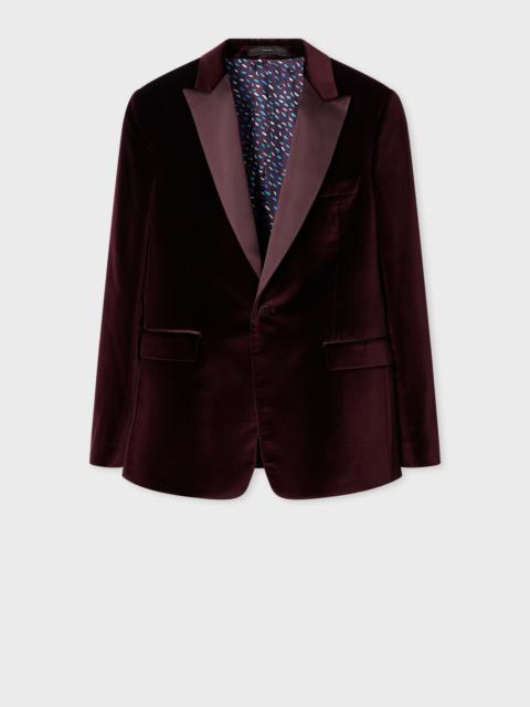 The Soho - Tailored-Fit Burgundy Velvet Evening Blazer