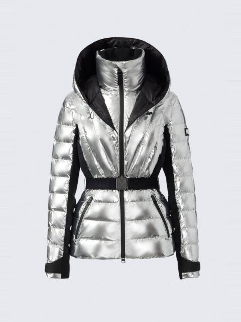 ELITA metallic light down ski jacket with removable hood