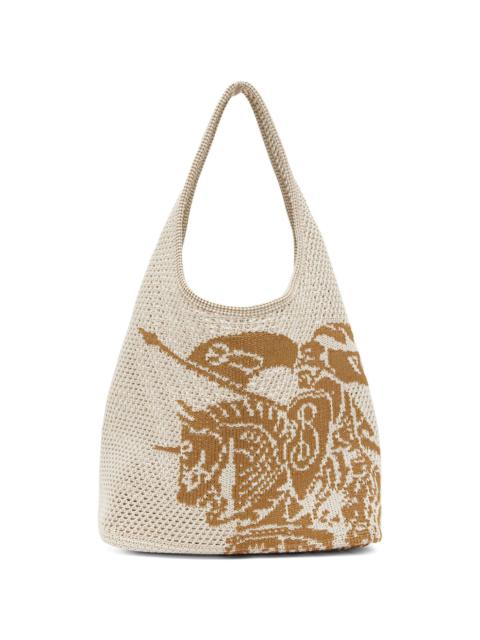 White & Tan Large EKD Crochet Tote