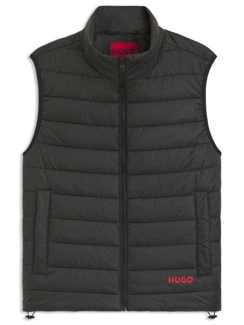 WATER-REPELLENT GILET WITH LOGO PRINT