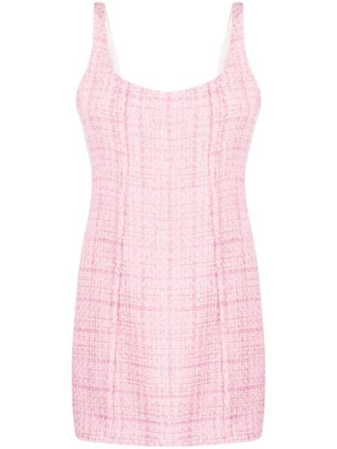 backless tweed minidress