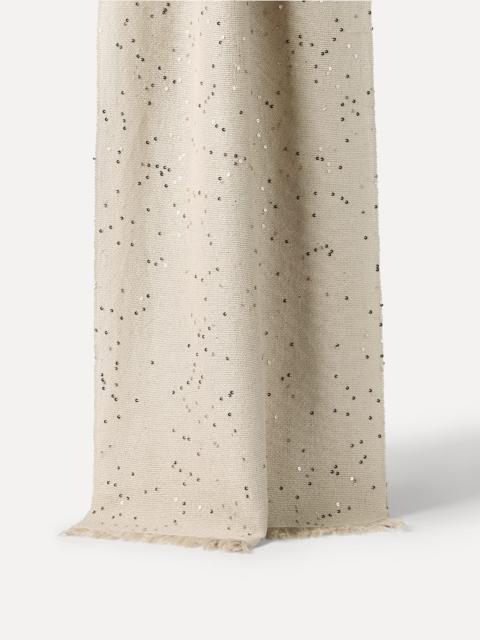 Cashmere and silk diamond yarn scarf