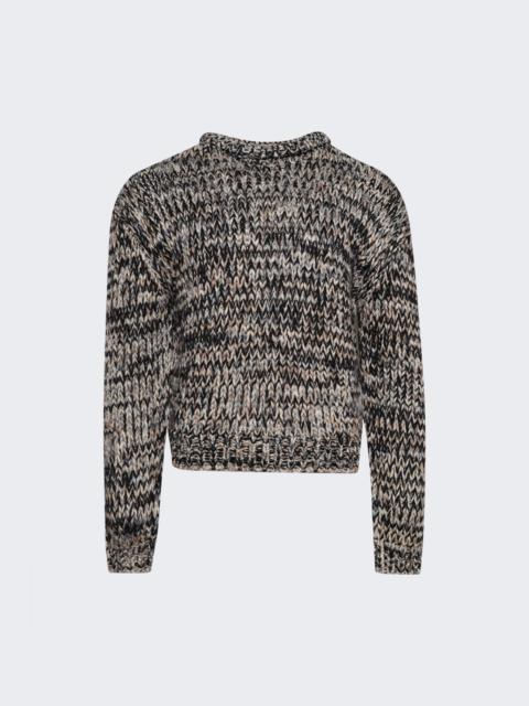 Boxy Crew Neck Sweater Black Mélange