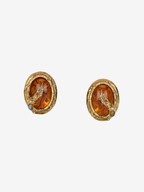 Amber-Effect Clip-On Earrings