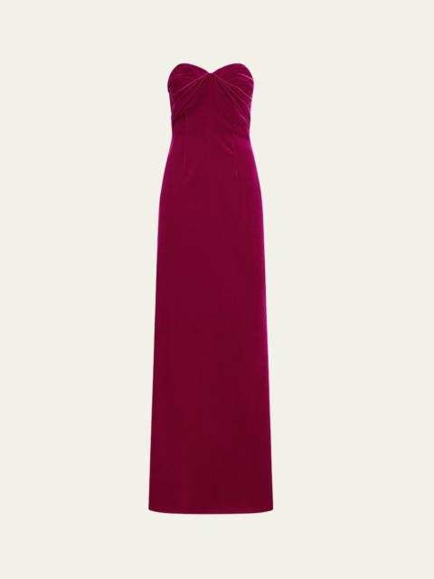Strapless Velvet Column Gown