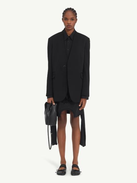 Collarless Tailoring Wool Suit Jacket