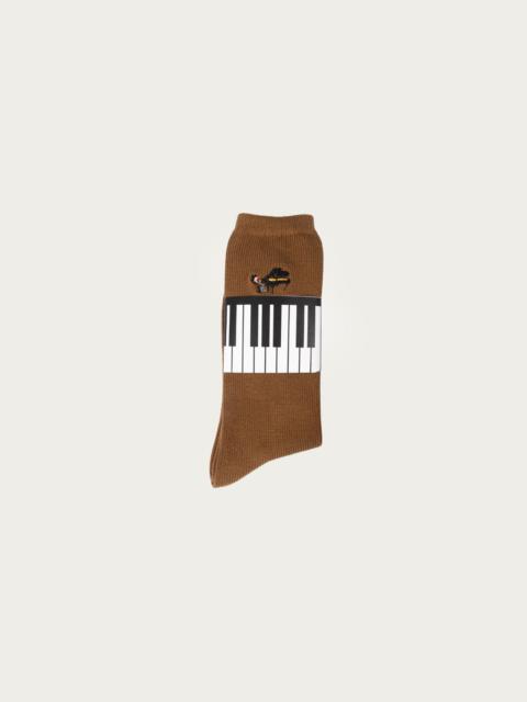 84 Yarns PIANO Embroidery Socks - Brown