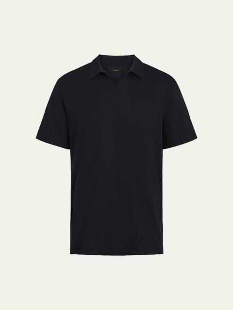 Men's Textured Johnny Collar Polo Shirt