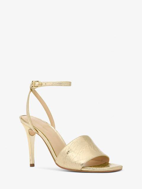 Elyse Crackled Metallic Leather Sandal
